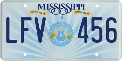 MS license plate LFV456