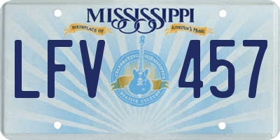 MS license plate LFV457
