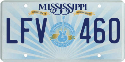 MS license plate LFV460
