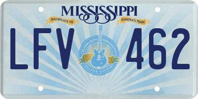 MS license plate LFV462