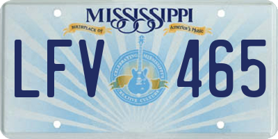 MS license plate LFV465