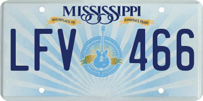 MS license plate LFV466