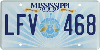 MS license plate LFV468