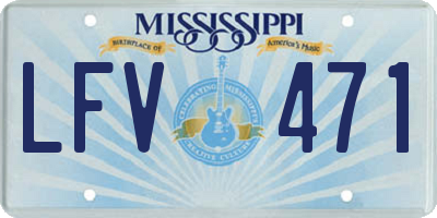 MS license plate LFV471