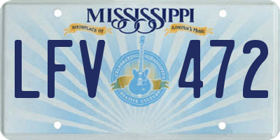 MS license plate LFV472