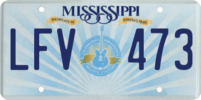 MS license plate LFV473