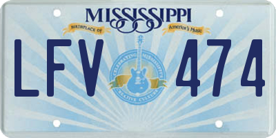 MS license plate LFV474