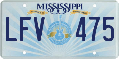MS license plate LFV475