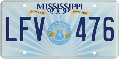 MS license plate LFV476
