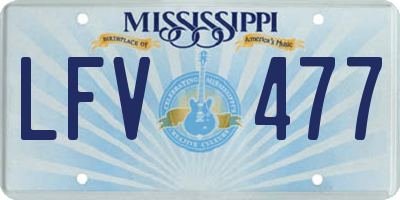 MS license plate LFV477