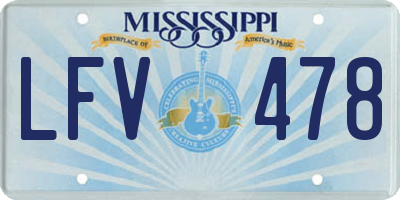 MS license plate LFV478