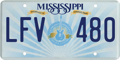 MS license plate LFV480