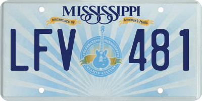 MS license plate LFV481