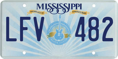 MS license plate LFV482