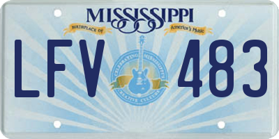 MS license plate LFV483