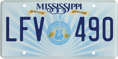 MS license plate LFV490