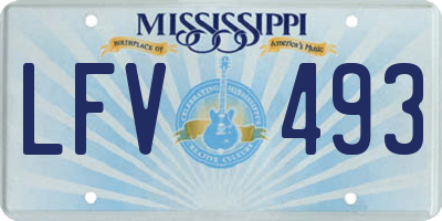 MS license plate LFV493