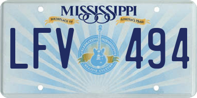 MS license plate LFV494