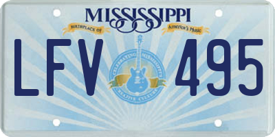 MS license plate LFV495