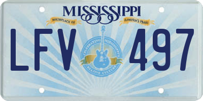MS license plate LFV497