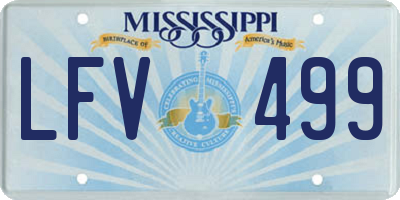 MS license plate LFV499