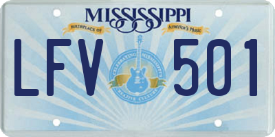 MS license plate LFV501