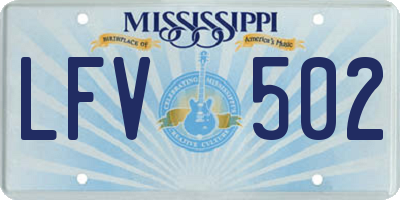 MS license plate LFV502