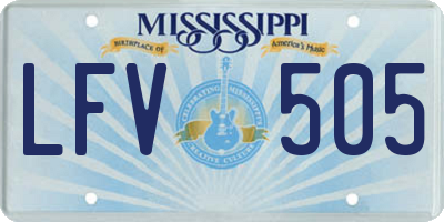 MS license plate LFV505