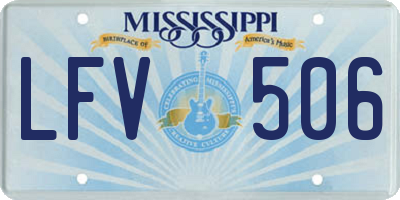 MS license plate LFV506