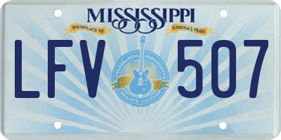 MS license plate LFV507