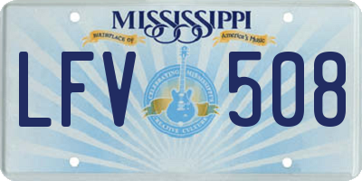 MS license plate LFV508