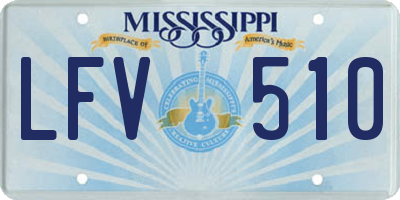MS license plate LFV510