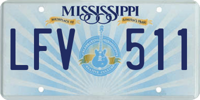 MS license plate LFV511