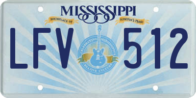 MS license plate LFV512