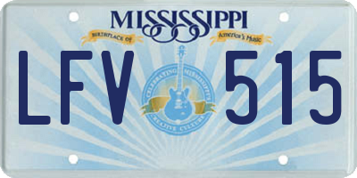 MS license plate LFV515
