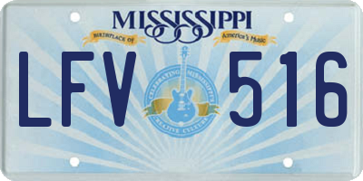 MS license plate LFV516