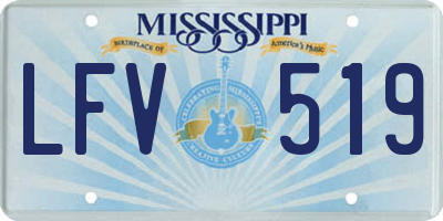 MS license plate LFV519