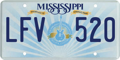 MS license plate LFV520