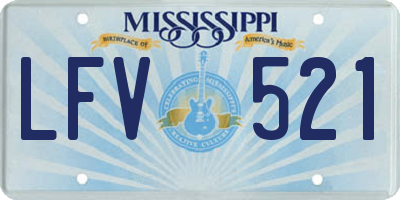 MS license plate LFV521