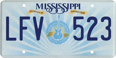 MS license plate LFV523