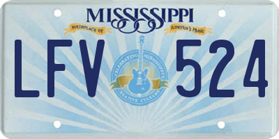 MS license plate LFV524