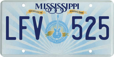 MS license plate LFV525