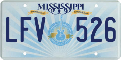 MS license plate LFV526