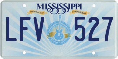 MS license plate LFV527