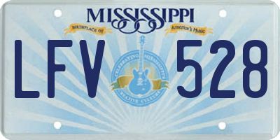 MS license plate LFV528