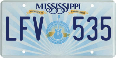 MS license plate LFV535