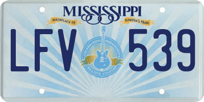 MS license plate LFV539