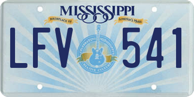 MS license plate LFV541