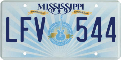 MS license plate LFV544