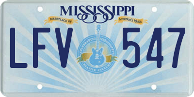 MS license plate LFV547